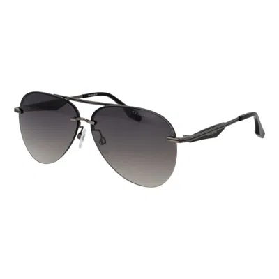 Trussardi Gray Metal Sunglasses In Black