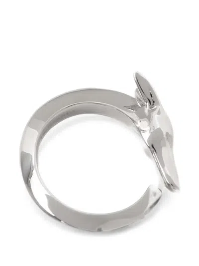 Trussardi Greyhound Open-band Ring In Transparent