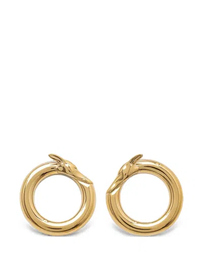 Trussardi Greyhound-detail Hoop Earrings In Gold