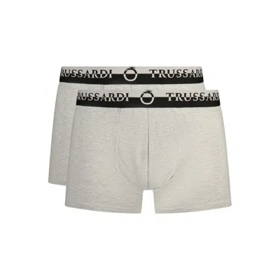 Trussardi Grigio Cotton Men Boxer Short In Gray