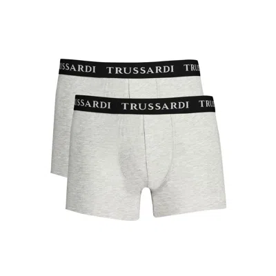 Trussardi Grigio Cotton Men's Boxer Underwear In Neutral