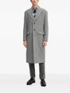 Trussardi Herringbone Pattern Coat In Gray