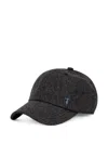 Trussardi Herringbone-pattern Baseball Cap In Black