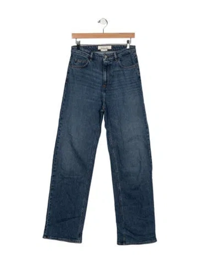Pre-owned Trussardi High-rise Straight Leg Jeans In Blue