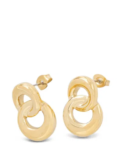 Trussardi Interlocking-ring Earrings In Gold
