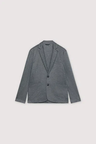 Trussardi Jacket Man White-blue In Gray