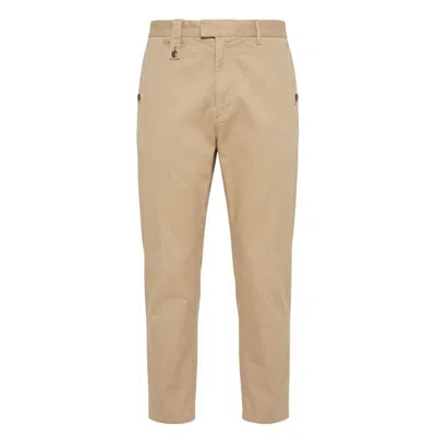 Trussardi Jeans Beige Cotton Men Pants In Brown