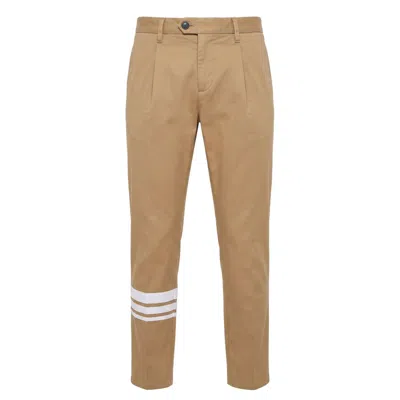 Trussardi Jeans Beige Cotton Men Pants In Brown