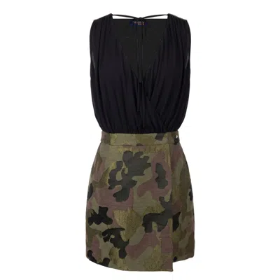 Trussardi Jeans Black Cotton Women's Dress In Multi