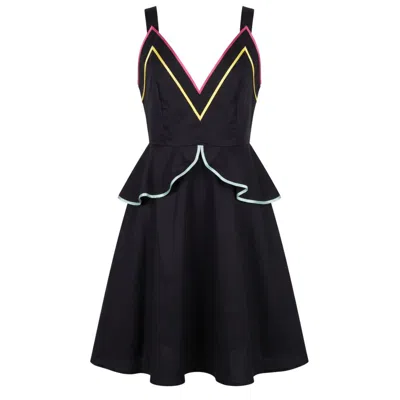 Trussardi Jeans Black Cotton Women's Dress In Multi