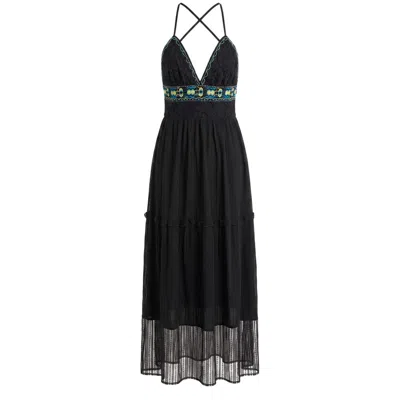 Trussardi Jeans Black Cotton Women Dress