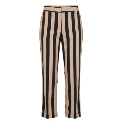 Trussardi Jeans Black Viscose Women Trousers In Multi