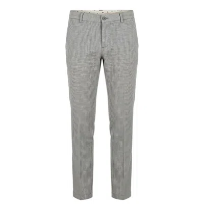 Trussardi Jeans Blue Flax Mens Pants In Gray