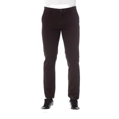 Trussardi Jeans Brown Cotton Men Trouser In Purple