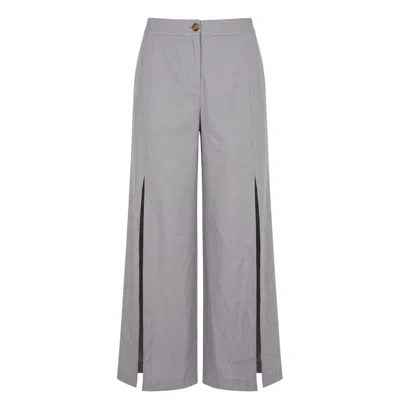 Trussardi Jeans Grey Polyester Women's Pant In Gray
