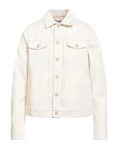 Trussardi Jeans Man Denim Outerwear Ivory Size 38 Cotton In White