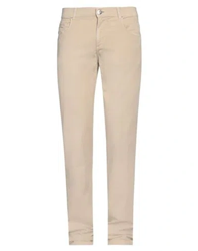Trussardi Jeans Man Pants Beige Size 34 Cotton, Elastane