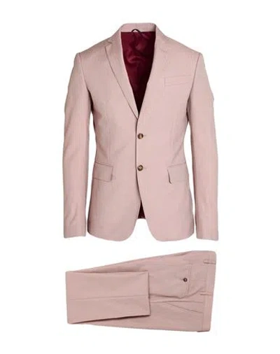 Trussardi Jeans Man Suit Pink Size 38 Polyester, Viscose