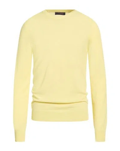 Trussardi Jeans Man Sweater Pastel Yellow Size M Viscose, Cashmere