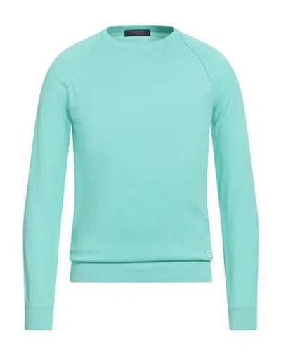 Trussardi Jeans Man Sweater Turquoise Size M Cotton, Polyester In Blue