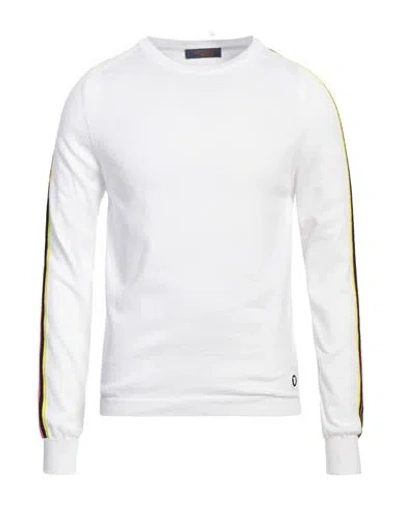 Trussardi Jeans Man Sweater White Size M Cotton