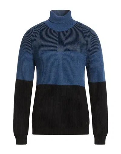 Trussardi Jeans Man Turtleneck Blue Size 3xl Wool, Acrylic, Mohair Wool