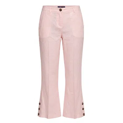 Trussardi Jeans Pink Flax Women Women's Pants In Multi