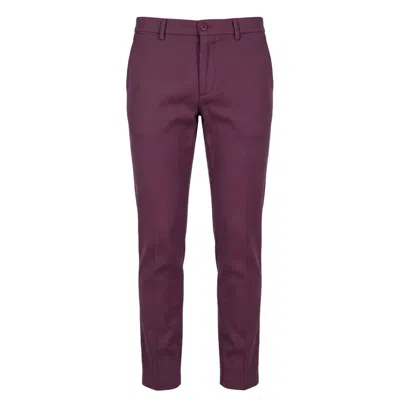 Trussardi Jeans Red Cotton Men Pants In Burgundy