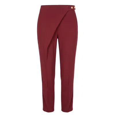Trussardi Jeans Red Polyester Women Pants In Burgundy