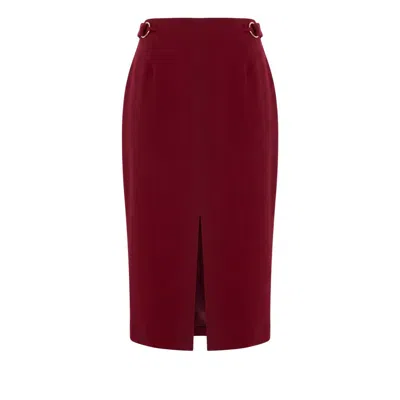 Trussardi Jeans Red Polyester Women Skirt In Burgundy