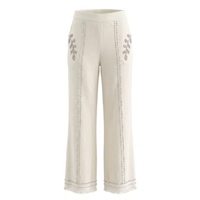 Trussardi Jeans White Cotton Women's Pants In Neutral