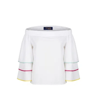 Trussardi Jeans White Cotton Women Shirt