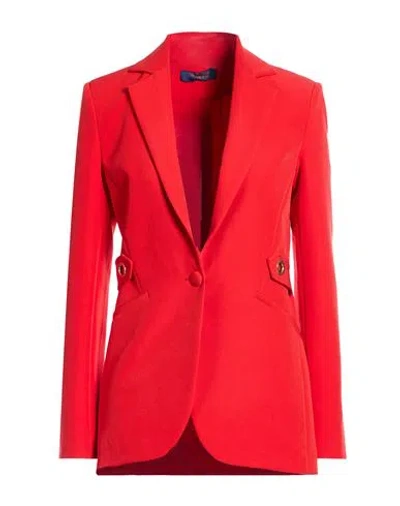 Trussardi Jeans Woman Blazer Red Size 12 Polyester, Elastane
