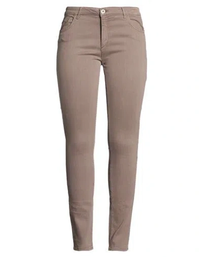 Trussardi Jeans Woman Jeans Taupe Size 34 Lyocell, Cotton, Viscose, Cupro, Elastane In Brown