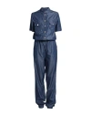 Trussardi Jeans Woman Jumpsuit Blue Size 4 Cotton, Lyocell In Blue