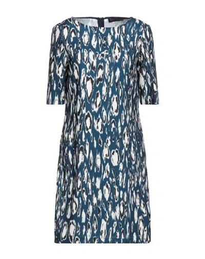 Trussardi Jeans Woman Mini Dress Navy Size 6 Polyester, Elastane In Navy Blue