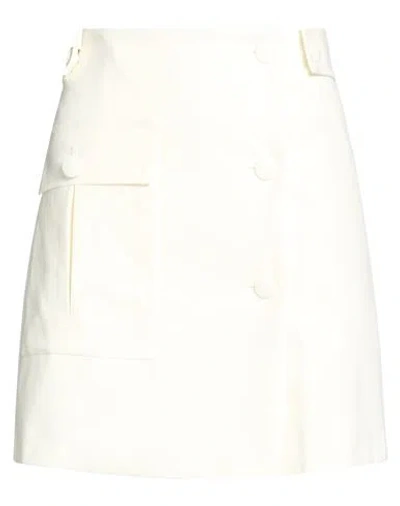 Trussardi Jeans Woman Mini Skirt Cream Size 4 Viscose, Cotton, Rubber In White