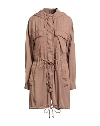 Trussardi Jeans Woman Overcoat & Trench Coat Light Brown Size 4 Lyocell In Neutral