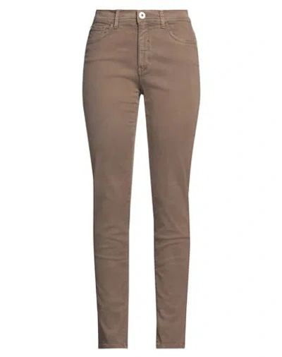 Trussardi Jeans Woman Pants Khaki Size 31 Cotton, Elastane In Brown
