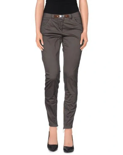 Trussardi Jeans Woman Pants Lead Size 12 Cotton, Elastane In Grey