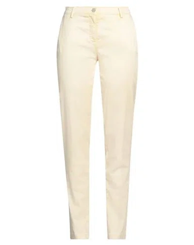 Trussardi Jeans Woman Pants Pastel Yellow Size 32 Cotton, Lyocell, Elastane
