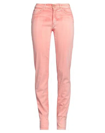 Trussardi Jeans Woman Pants Salmon Pink Size 32 Lyocell, Viscose, Cotton, Polyester, Elastane