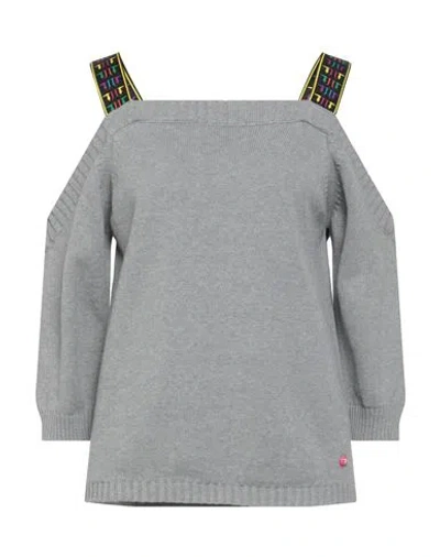 Trussardi Jeans Woman Sweater Grey Size Xs Cotton In Gray