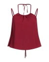 Trussardi Jeans Woman Top Garnet Size 4 Viscose, Polyester, Elastane In Red