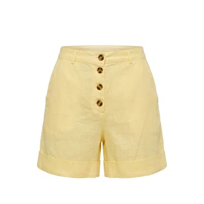 Trussardi Jeans Yellow Flax Women Shorts In Neutral