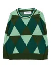 Trussardi Junior Argyle-pattern Crew-neck Jumper In Multi