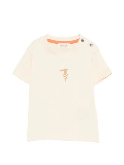 Trussardi Junior Babies' Button-detail T-shirt In Neutral