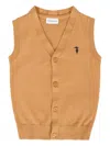 Trussardi Junior Button-fastening Logo Vest In Nude