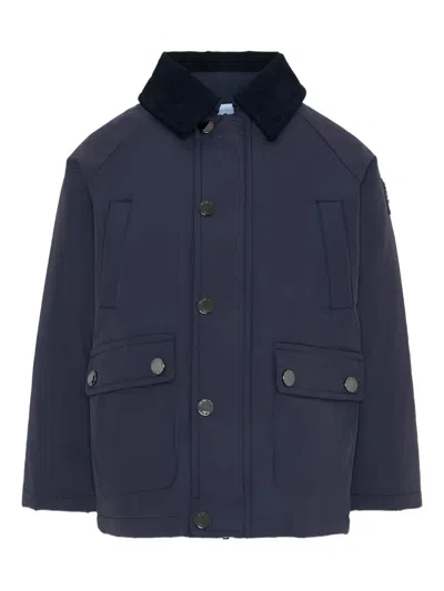 Trussardi Junior Kids' Corduroy Collar Pocket Jacket In Blue