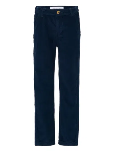 Trussardi Junior Kids' Corduroy-texture Trousers In Blue